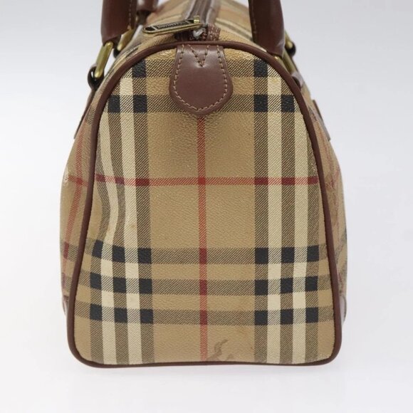 Burberrys Nova Check Boston Bag PVC Beige Auth - Picture 3 of 16
